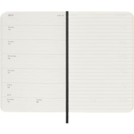 Agenda 18 Meses 2024-2025 Semanal P (9 X 14 Cm) Negra Tapa Blanda Moleskine DSB18WN2Y25