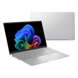 ASUS Vivobook S 15 OLED S5507QA-MA006W Copilot+ PC - Ordenador Portátil 15.6" Wide Quad HD+ 120Hz (Qualcomm Snapdragon X1E78100, 16GB RAM, 1TB SSD, Adreno GPU, Windows 11 Home) Plata Fría - Teclado QWERTY español