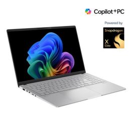 ASUS Vivobook S 15 OLED S5507QA-MA006W Copilot+ PC - Ordenador Portátil 15.6" Wide Quad HD+ 120Hz (Qualcomm Snapdragon X1E78100, 16GB RAM, 1TB SSD, Adreno GPU, Windows 11 Home) Plata Fría - Teclado QWERTY español