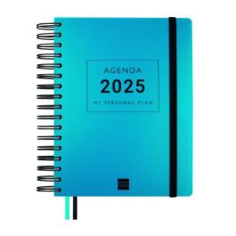 Agenda Finocam Tempus Azul Cuarto 15,5 x 21,7 cm 2024-2025