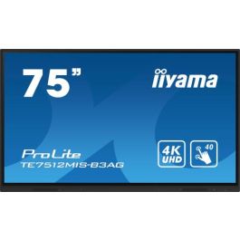 iiyama TE7512MIS-B3AG pantalla de señalización Diseño de quiosco 190,5 cm (75") LCD Wifi 400 cd / m² 4K Ultra HD Negro Pantalla táctil Procesador incorporado Android 11 24/7 Precio: 1678.68999947. SKU: B16KJ4NM23