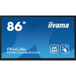 iiyama TE8612MIS-B3AG pantalla de señalización Diseño de quiosco 2,18 m (86") LCD Wifi 400 cd / m² 4K Ultra HD Negro Pantalla táctil Procesador incorporado Android 11 24/7 Precio: 2006.50000023. SKU: B1D3NC3SHB