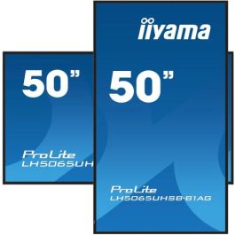 iiyama LH5065UHSB-B1AG pantalla de señalización Pantalla plana para señalización digital 125,7 cm (49.5") LCD Wifi 800 cd / m² 4K Ultra HD Negro Procesador incorporado Android 11 24/7