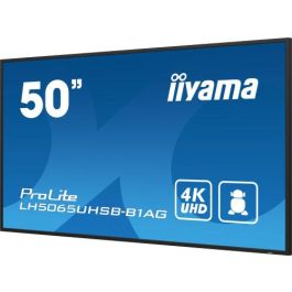 iiyama LH5065UHSB-B1AG pantalla de señalización Pantalla plana para señalización digital 125,7 cm (49.5") LCD Wifi 800 cd / m² 4K Ultra HD Negro Procesador incorporado Android 11 24/7