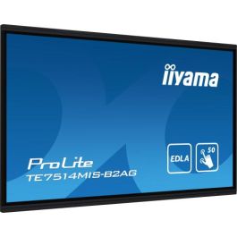 iiyama PROLITE TE7514MIS-B2AG Pantalla plana para señalización digital 190,5 cm (75") LCD Wifi 435 cd / m² 4K Ultra HD Negro Pantalla táctil Procesador incorporado Android 24/7