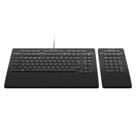 3Dconnexion Keyboard Pro with Numpad teclado Oficina USB + RF Wireless + Bluetooth QWERTZ Alemán Negro