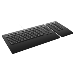 3Dconnexion Keyboard Pro with Numpad teclado Oficina USB + RF Wireless + Bluetooth QWERTZ Alemán Negro