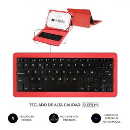 Funda para Tablet y Teclado Subblim SUB-KT1-USB002 10.1" Rojo Qwerty Español QWERTY