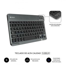 Funda para Tablet y Teclado Subblim SUB-KT2-BT0002 Gris Qwerty Español Bluetooth
