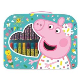 Maletín de actividades artísiticas peppa pig con 12 crayones, 12 rotuladores, 6 lápices de colores, regla, lápiz, borrador y sacapuntas. 32x25x2 cm Precio: 9.922. SKU: B16A4MD2GR