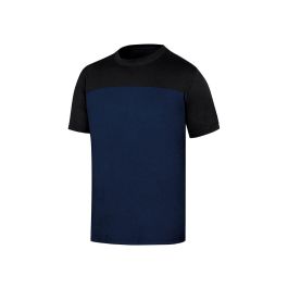 Camiseta De Algodon Deltaplus Color Azul-Negro Talla M