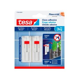 Tesa Pack De 2 cLavo Adhesivo Ajustable Hasta 3 kg Para Superficies Lisas