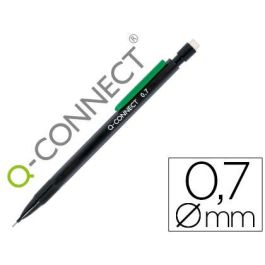 Portaminas Q-Connect 0,7 mm Con 3 Minas Cuerpo Negro Con Clip Verde 10 unidades