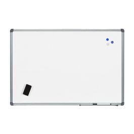 Pizarra Blanca Rocada Acero Vitrificado Magnetico Marco Aluminio Y Cantoneras Pvc 60x45 cm Incluye Bandeja Para