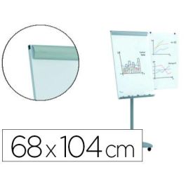 Pizarra Blanca Rocada Para Conferencias Metalica Lacada Magnetica Con Ruedas 68x104 cm Incluye 2 Brazos Laterales