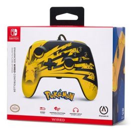 Enhanced Mando Con Cable Nintendo Switch Pokemon Pikachu Lightning POWER A 1516985-01