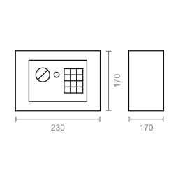 Caja fuerte electronica/llave 23x17x17cm cfc3 ne 13385 micel