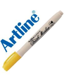 Rotulador Artline Supreme Brush Pintura Base De Agua Punta Tipo Pincel Trazo Variable Amarillo 12 unidades