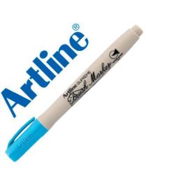 Rotulador Artline Supreme Brush Pintura Base De Agua Punta Tipo Pincel Trazo Variable Celeste 12 unidades