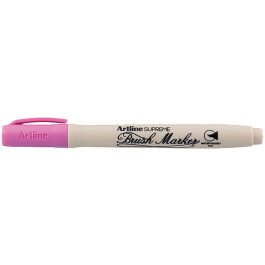 Rotulador Artline Supreme Brush Pintura Base De Agua Punta Tipo Pincel Trazo Variable Rosa 12 unidades