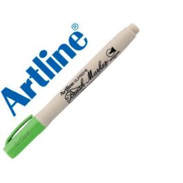 Rotulador Artline Supreme Brush Pintura Base De Agua Punta Tipo Pincel Trazo Variable Verde Amarillento 12 unidades