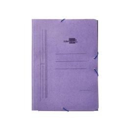 Carpeta Liderpapel Gomas Folio 3 Solapas Carton Compacto Azul 10 unidades