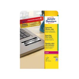 Etiqueta Adhesiva Resistente Avery Poliester Plata 45,7x21,2 mm Laser Pack De 8 Unidades