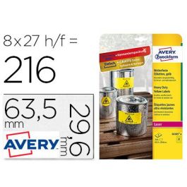 Etiqueta Adhesiva Avery Poliester Amarillo Fluorescente 63,5x29,6 mm Pack De 8 Unidades Precio: 15.88999951. SKU: B15ED5FZEM