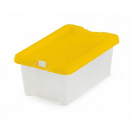 Caja Multiusos Faibo Transparente Con Asas Y Tapa Colores Capacidad 9,2 L 371x226X160 mm