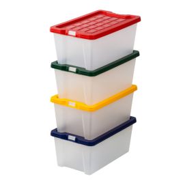 Caja Multiusos Faibo Transparente Con Asas Y Tapa Colores Capacidad 9,2 L 371x226X160 mm