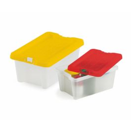 Caja Multiusos Faibo Transparente Con Asas Y Tapa Colores Capacidad 9,2 L 371x226X160 mm