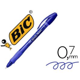 Boligrafo Bic Gelocity Illusion Borrable Azul Punta De 0,7 mm 12 unidades