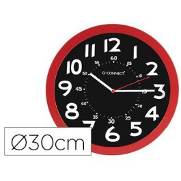 Reloj Q-Connect De Pared Plastico Oficina Redondo 30 cm Color Rojo Y Esfera Color Negro Precio: 19.49999942. SKU: B1492383GK