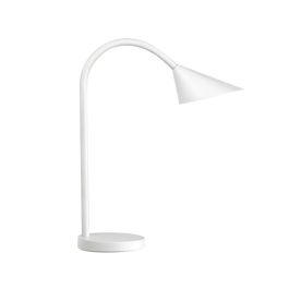 Lampara De Escritorio Unilux Sol Led 4 W Brazo Flexible Abs Y Metal Blanco Base 14 cm Diametro