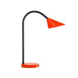 Lampara De Escritorio Unilux Sol Led 4 W Brazo Flexible Abs Y Metal Rojo Base 14 cm Diametro