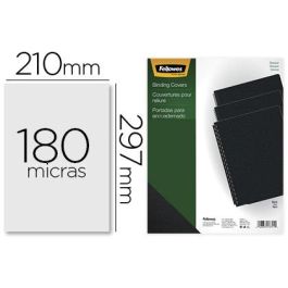 Fellowes Portadas Encuadernación A4 180 Micras Pvc Opaco Negro Pack 100 Ud