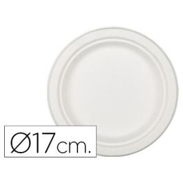 Plato De Fibra Natural Nupik Biodegradable Blanco 17 cm De Diametro Apto Microondas Paquete De 50 Unidades