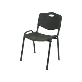 Silla Apilable Pyc Estructura Metal Asiento Respaldo Pvc Ergonomica 810x480 mmx420 mm Color Negro