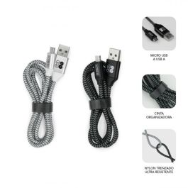 Subblim Pack 2 Cables Usb A Micro Usb (2.4A) 1M Black/Silver