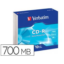 Cd-Rom Verbatim Extra Proteccion Capacidad 700Mb Velocidad 52X 80 Min Pack De 10 Unidades Caja Slim Precio: 6.69000046. SKU: B17QHJW3RA