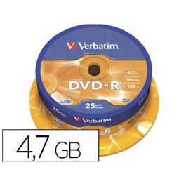 Dvd-R Verbatim Capacidad 4.7 grb Velocidad 16X 120 Min Tarrina De 25 Unidades Precio: 9.9499994. SKU: B19R5MK7HK