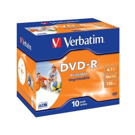 Dvd-R Verbatim Imprimible Capacidad 4.7 grb Velocidad 16X 120 Min Pack De 10 Unidades