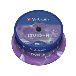 Dvd+R Verbatim Capacidad 4.7 grb Velocidad 16X 120 Min Tarrina De 25 Unidades