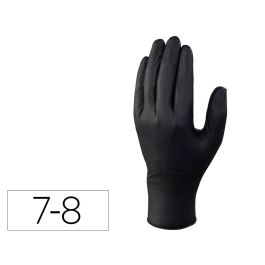 Guantes Deltaplus De Nitrilo Desechable Negro Caja De 100 Unidades Talla 7-8