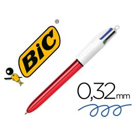 Boligrafo Bic Cuatro Colores Shine Rojo Punta De 1 mm 12 unidades Precio: 34.89000031. SKU: S8401601