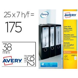 Etiqueta Adhesiva Avery Permanente Blanca 38x192 mm Para Lomo Archivador Laser Caja De 175 Unidades Precio: 14.7899994. SKU: B186YFSLKQ