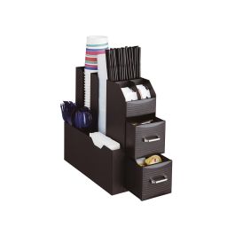 Organizador Archivo 2000 Hora Del Cafe Varios Compartimentos Accesorios Cafe Polipropileno Negro