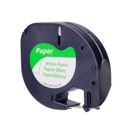 Cinta Q-Connect Papel 12 mm X 4Mt Negro-Blanco Para Letratag