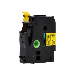Q-connect TZE-641 Cinta para Rotuladoras Brother, 18mm x 8m, Amarillo sobre Negro