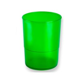 Q-connect Cubilete portalapices verde translucido plastico diametro 75 mm alto 100 mm